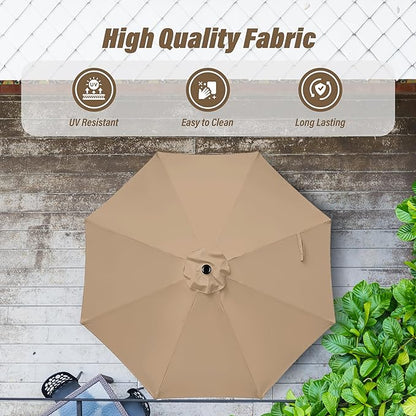 Simple Deluxe 9' Patio Umbrella Outdoor Table Market Yard Umbrella with Push Button Tilt/Crank