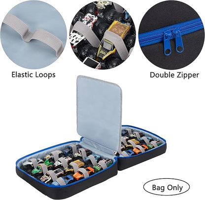 KISLANE Carrying Case for 24 Monster Jam Trucks, Kids Toy Truck Storage Compatible with 24 Monster Jam Trucks, Holding for 1:64 Scale Monster Jam Trucks (No Accessories Included)