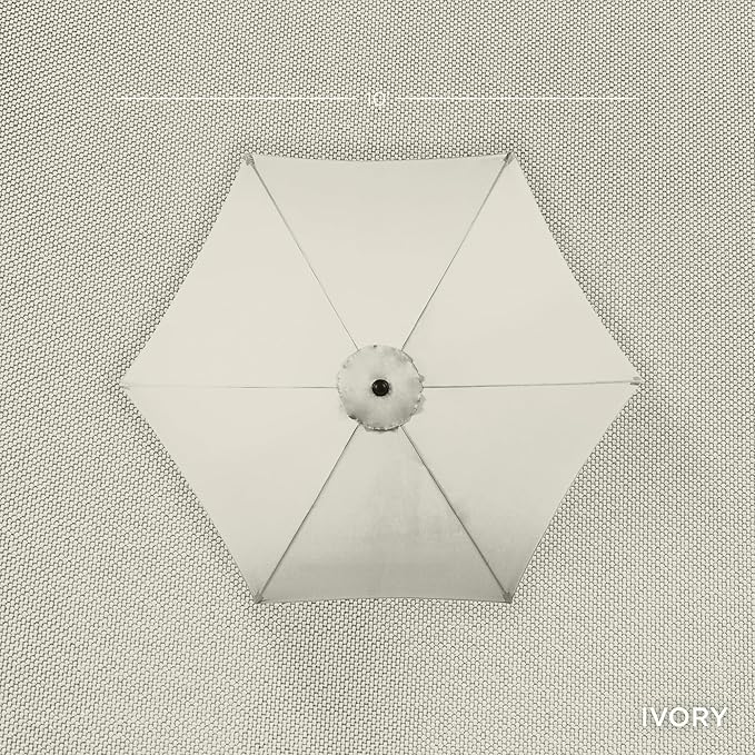 Best Choice Products 10ft Outdoor Steel Polyester Market Patio Umbrella w/Crank, Easy Push Button, Tilt, Table Compatible - Ivory