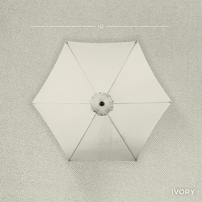 Best Choice Products 10ft Outdoor Steel Polyester Market Patio Umbrella w/Crank, Easy Push Button, Tilt, Table Compatible - Ivory