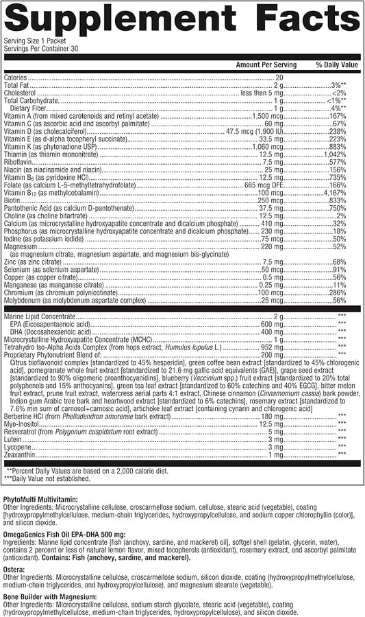 Metagenics Wellness Essentials Women's Prime - Menopause Support* - Daily Multivitamin Packets - Womens Multivitamins - Bone Density Support* - Omega-3 Fatty Acids - Non-GMO & Gluten Free - 30 Packets