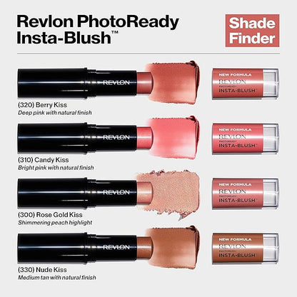 Revlon Blush Stick, PhotoReady Insta-Blush Face Makeup with Nude Kiss, 1.15 Oz