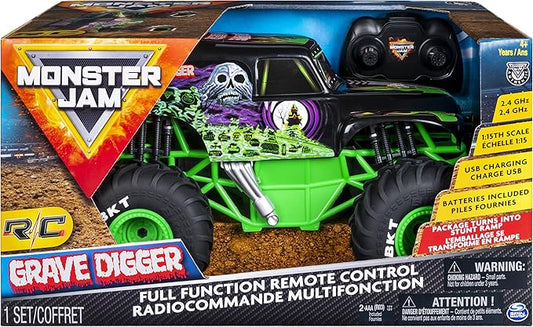 Monster Jam, Official Grave Digger Remote Control Truck 1:15 Scale, 2.4GHz