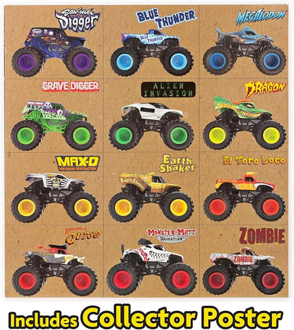 Monster Jam, Official 12-Pack of 1:64 Scale Die-Cast Monster Trucks for Boys and Girls, Kids Toys for Ages 4 and Up, Amazon Exclusive