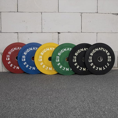Signature Fitness 2" Olympic Bumper Plate Weight Plates 25LB Single,