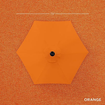 Best Choice Products 7.5ft Outdoor Solar Market Table Patio Umbrella for Deck, Pool w/Tilt, Crank, LED Lights - Orange