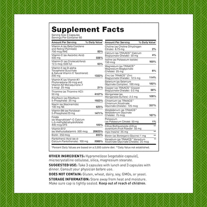 Amy Myers MD Multivitamin for Women and Men, Immune and Thyroid Support, Stress Relief - Activated B Vitamins, Zinc, Selenium, Iodine - Rich in Nutrients and Minerals, Increase Energy Levels 180 Caps