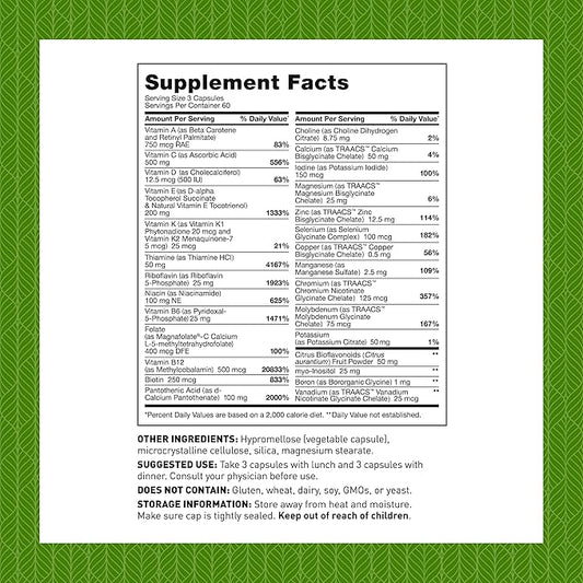 Amy Myers MD Multivitamin for Women and Men, Immune and Thyroid Support, Stress Relief - Activated B Vitamins, Zinc, Selenium, Iodine - Rich in Nutrients and Minerals, Increase Energy Levels 180 Caps