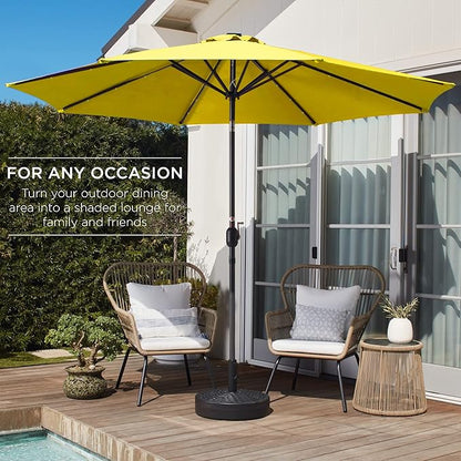 Best Choice Products 10ft Outdoor Table Compatible Steel Polyester Market Patio Umbrella w/Crank and Easy Push Button Tilt - Yellow