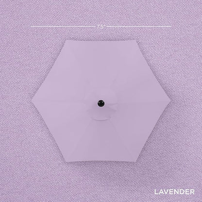 Best Choice Products 7.5ft Heavy-Duty Round Outdoor Market Table Patio Umbrella w/Steel Pole, Push Button Tilt, Easy Crank Lift - Lavender
