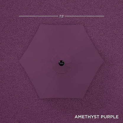 Best Choice Products 7.5ft Outdoor Solar Market Table Patio Umbrella for Deck, Pool w/Tilt, Crank, LED Lights - Amethyst Purple