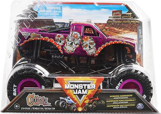 Monster Jam, Official Calavera Monster Truck, Collector Die-Cast Vehicle, 1:24 Scale, Kids Toys for Boys Ages 3 and up