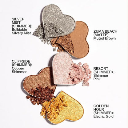 Pacifica Eyeshadow Palette – Malibu Mineral Eyeshadow, Blendable Neutral Shades with Velvet Matte, Shimmer & Metallic, Cocoa Butter Infused, Talc-Free, Vegan & Cruelty-Free, 0.24 oz (10 Shades)