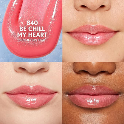 Covergirl Clean Fresh Yummy Plumper Lip Gloss, 840 Be Chill My Heart, Shiny, Vegan Formula, Easy to Apply, Minty Flavor, 0.33oz