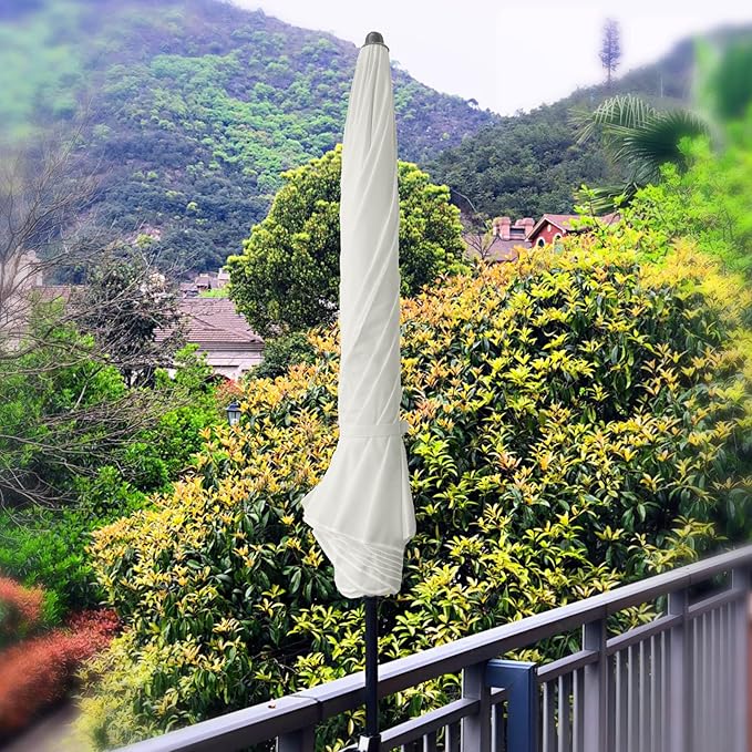 AMMSUN Patio Umbrella, 6.5 ft Outdoor Table Umbrella with Tilt Steel Pole, UPF50+ Protection, Great for Outdoor Garden Backyard, Elegant White