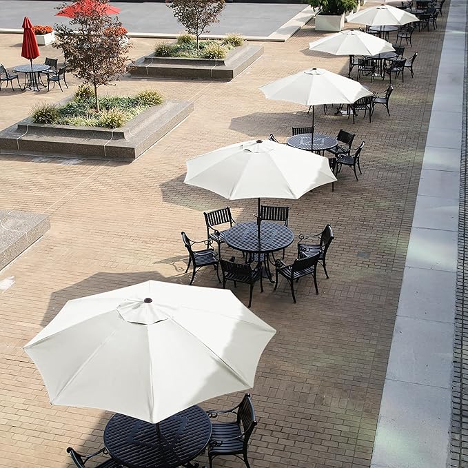 Yaheetech 9' Patio Umbrella, Outdoor Market Table Umbrella, Yard Sun Shade w/Push Button Tilt and Crank, 8 Sturdy Ribs for Garden, Pool, Deck