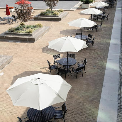 Yaheetech 9' Patio Umbrella, Outdoor Market Table Umbrella, Yard Sun Shade w/Push Button Tilt and Crank, 8 Sturdy Ribs for Garden, Pool, Deck