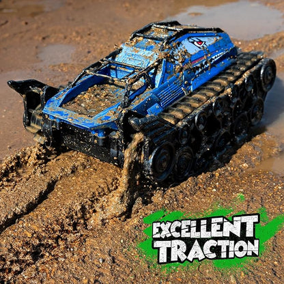 Ruko 1604 Amphibious Remote Control Car, Waterproof Shark Monster Truck, 360° Rotating Tank, Full Throttle, All Terrain Vehicle Toys for Age 3 4 5 6 7 8 Year Old Boys Girls Birthday Gifts, Blue