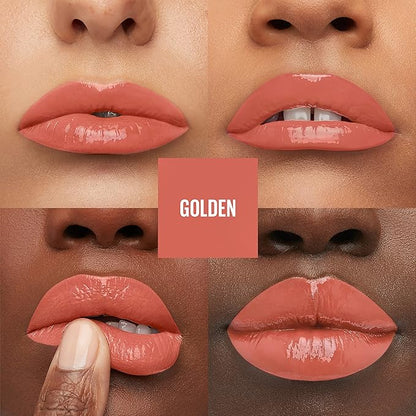 Maybelline Super Stay Vinyl Ink Longwear No-Budge Liquid Lipcolor Makeup, Highly Pigmented Color and Instant Shine, Golden, Pink Lipstick, 0.14 fl oz, 1 Count