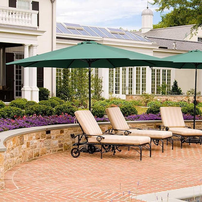 Yaheetech 11FT Patio Umbrella Outdoor Market Table Umbrella with Push Button Tilt & Crank for Garden/Lawn/Deck/Backyard/Pool/Beach, 8 Ribs, Dark Green