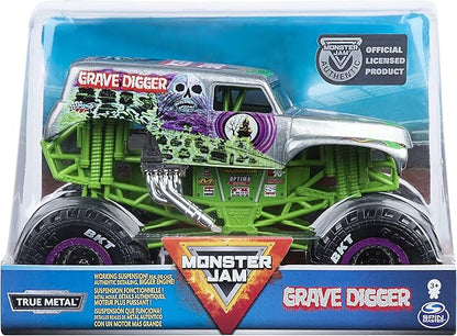 Monster Jam, Official Grave Digger Monster Truck, Die-Cast Vehicle, 1:24 Scale