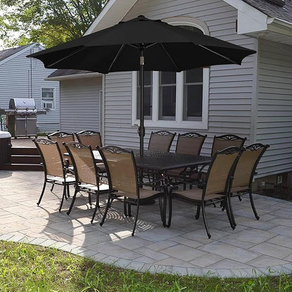 Yaheetech 9FT Patio Umbrella Outdoor Umbrella Patio Yard Market Table Umbrella with Push Button Tilt & Crank for Garden/Beach/Lawn/Deck/Backyard/Pool, 8 Ribs, Black