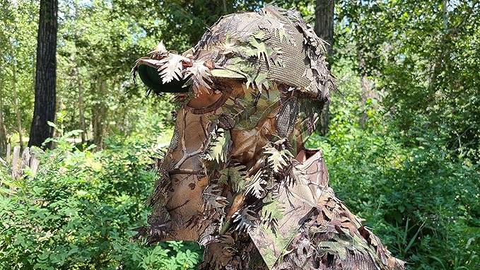 QuikCamo Lightweight 3D Leafy Camo Face Mask & Hat for Hunting, OSFM Adjustable Camouflage Hat, Mossy Oak & Realtree