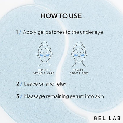 REGLOW Hyaluronic Acid & Caffeine Under Eye Gel Patches – Korean Hydrating Eye Mask for Wrinkles, Dark Circles, and Puffiness – 60 Gel Eye Patches