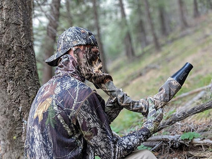 Mossy Oak Break-Up Camo Face Mask Rear Facing Hat for Hunting, Officially Licensed Camouflage