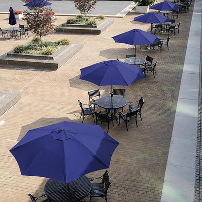 Yaheetech 9FT Patio Umbrella Outdoor Umbrella Patio Yard Market Table Umbrella with Push Button Tilt & Crank for Garden/Beach/Lawn/Deck/Backyard/Pool, 8 Ribs, Navy Blue