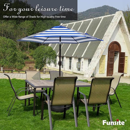 7.5Ft/9Ft Patio Umbrella, UV Protect Pool Umbrella with Heavy Duty Pole,Outdoor Umbrella with Push Botton Tilt & Crank