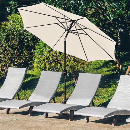 Simple Deluxe 9' Patio Umbrella Outdoor Table Market Yard Umbrella with Push Button Tilt/Crank