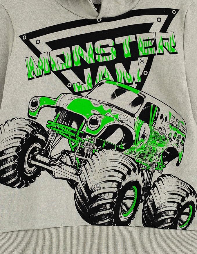 Monster Jam Grave Digger Monster Mutt Megalodon Fleece Pullover Hoodie & Pants Toddler to Big Kid