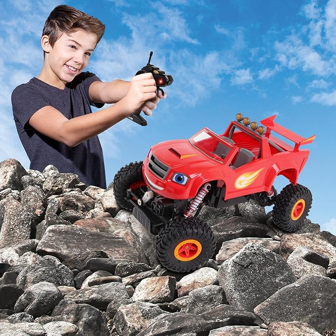 NKOK Blaze & The Monster Machines: RC Rock Crawler - Blaze Remote Controlled Monster 4x4 Truck, 1:16 Scale, 2.4 Ghz, Ready to Run (6501), Ages 6+