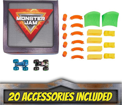 Monster Jam, Ultimate Arena Playmat & Storage with 2 Exclusive Monster Trucks, 1:64 Scale, 20 Accessories, Kids Toys for Boys and Girls Ages 4 and Up