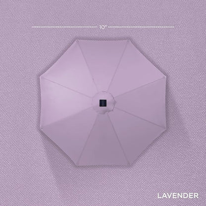 Best Choice Products 10ft Solar Polyester LED Lighted Patio Umbrella w/Tilt Adjustment and UV-Resistant Fabric - Lavender