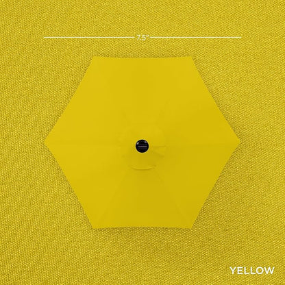 Best Choice Products 7.5ft Outdoor Solar Market Table Patio Umbrella for Deck, Pool w/Tilt, Crank, LED Lights - Yellow