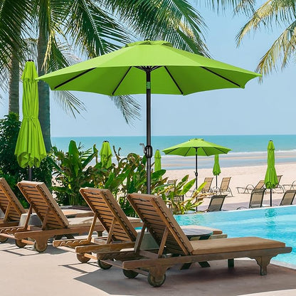 Yaheetech Patio Umbrella, 9FT Outdoor Table Market Umbrella, 8 Sturdy Ribs Yard Sun Shade w/Push Button Tilt and Crank for Garden/Deck/Pool/Beach