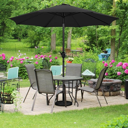Yaheetech Patio Umbrella, 10FT Outdoor Table Umbrella Market Umbrella with Push Button Tilt and Crank, Heavy-Duty Yard Umbrella with 8 Sturdy Ribs for Garden, Deck, Backyard, Pool