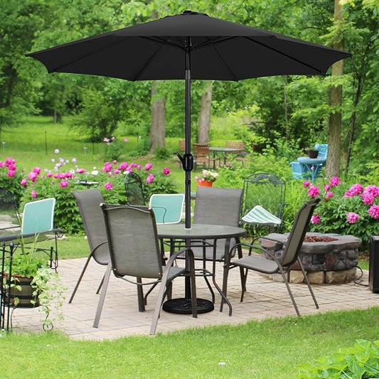Yaheetech Patio Umbrella, 10FT Outdoor Table Umbrella Market Umbrella with Push Button Tilt and Crank, Heavy-Duty Yard Umbrella with 8 Sturdy Ribs for Garden, Deck, Backyard, Pool