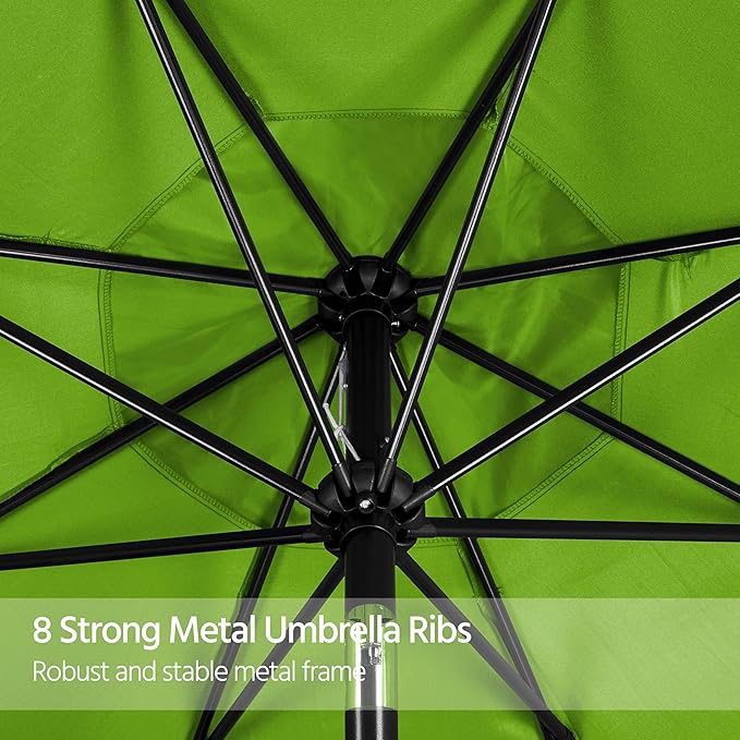 Yaheetech Patio Umbrella, 9FT Outdoor Table Market Umbrella, 8 Sturdy Ribs Yard Sun Shade w/Push Button Tilt and Crank for Garden/Deck/Pool/Beach