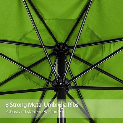 Yaheetech Patio Umbrella, 9FT Outdoor Table Market Umbrella, 8 Sturdy Ribs Yard Sun Shade w/Push Button Tilt and Crank for Garden/Deck/Pool/Beach
