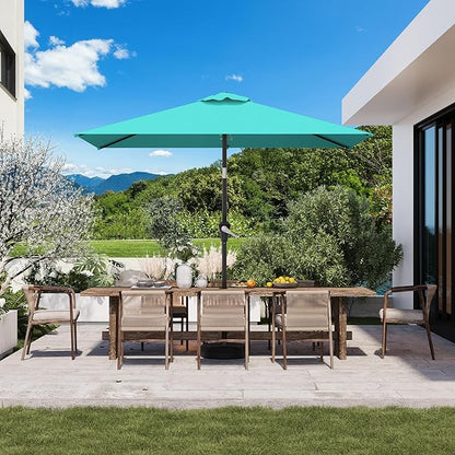 6.5' x 10' Rectangular Patio Umbrellas for Outdoor, Outdoor Table Umbrella, Large Outdoor Patio Umbrellas with 6 Sturdy Ribs for Market, Garden, Pool (Cerulean)