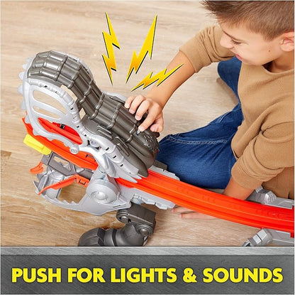 Monster Jam ThunderROARus Drop Playset with Exclusive Monster Truck, Over 6 Feet Tall, Lights & Sounds, Kids Dinosaur Toys for Boys and Girls Ages 4 and Up