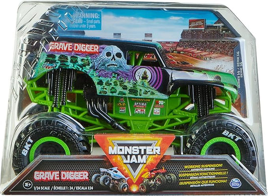 Monster Jam, Official Grave Digger (Green/Black) Monster Truck, Collector Die-Cast Vehicle, 1:24 Scale, Kids Toys for Boys Ages 3 and up
