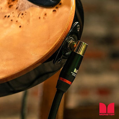 Monster Prolink Bass Guitar Cable - 8ft Right Angle to Right Angle, 95% Copper Braided Shield