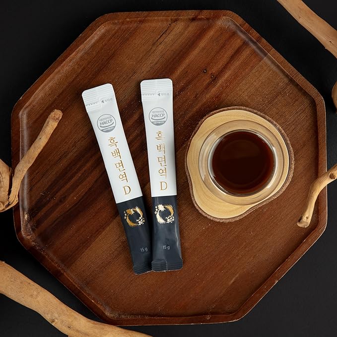 [Black & White Immune D] Korean Black Ginseng and White Platycodon, Asian Panax Ginseng Extract, Energy supplements, Immune support, ginseng honey sticks