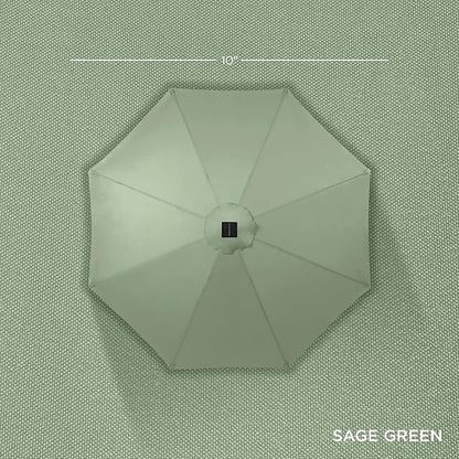 Best Choice Products 10ft Solar Polyester LED Lighted Patio Umbrella w/Tilt Adjustment and UV-Resistant Fabric - Sage Green