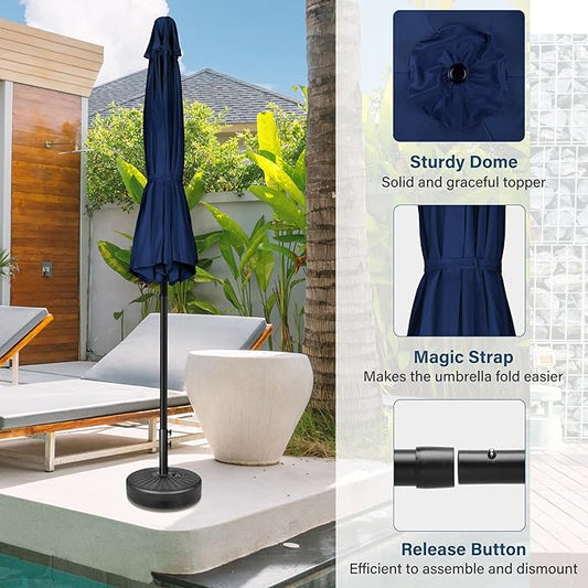 Simple Deluxe 9' Patio Umbrella Outdoor Table Market Yard Umbrella with Push Button Tilt/Crank