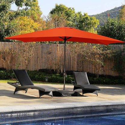 Blissun Rectangular Patio Umbrella, Table Market Umbrella with Tilt and Crank, Outdoor Umbrella for Garden, Deck, Backyard, Pool and Beach